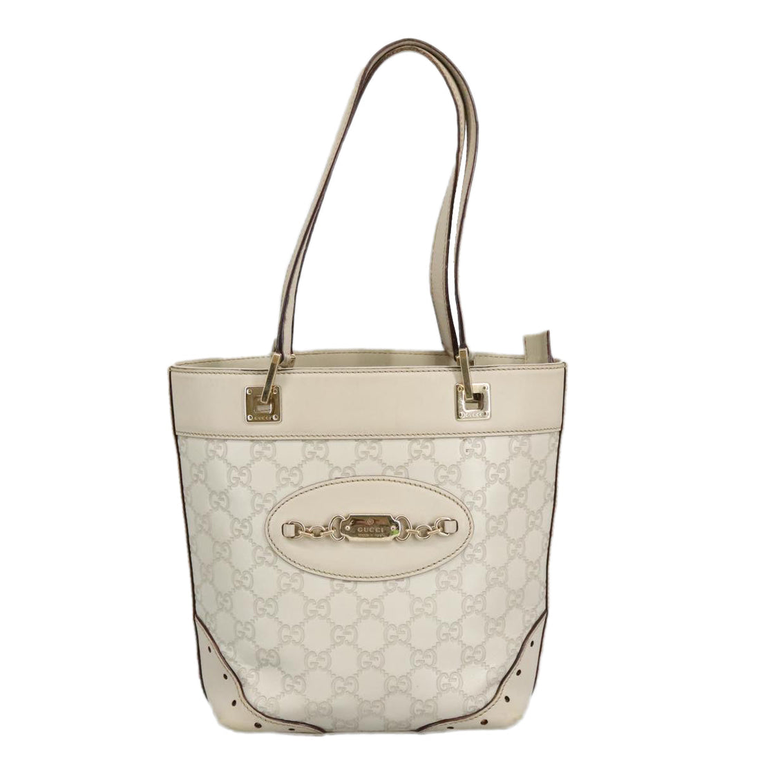 GG Monogram Tote OffWhite Leather Tote