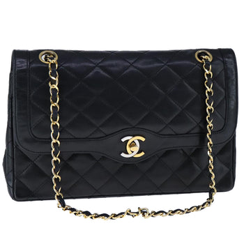 Double Flap Leather Shoulder Bag in Good Condition