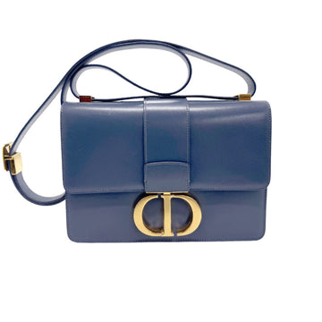 Dior Caro Shoulder Bag Blue Lambskin Leather