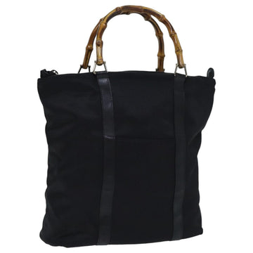 Bamboo Tote Black Canvas