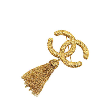 CC Logo Tassel Brooch Gold