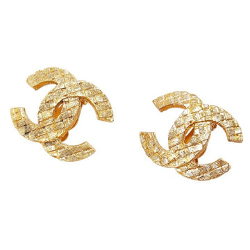 Woven CC Logo Clip Earrings