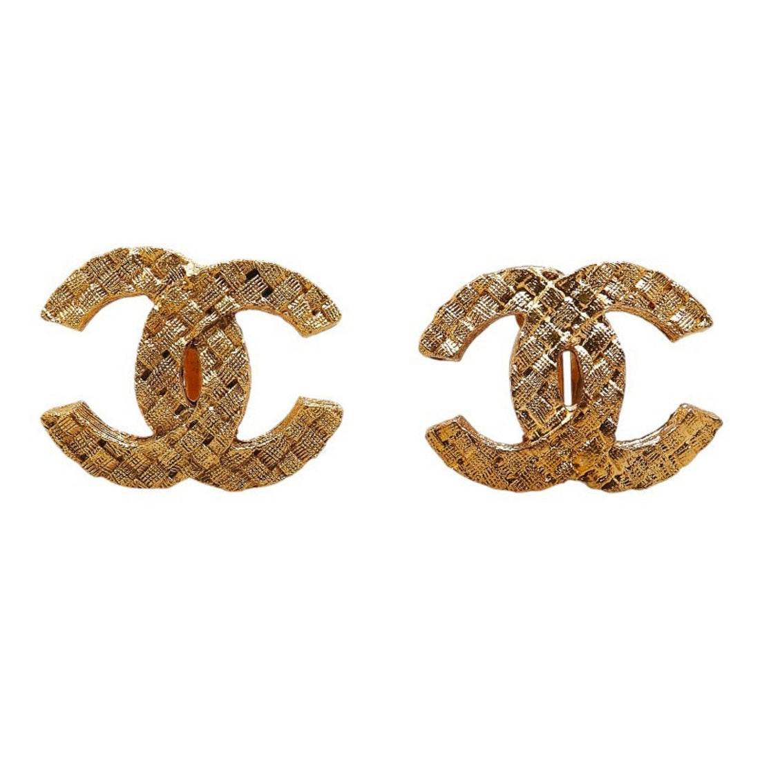Woven CC Logo Clip Earrings