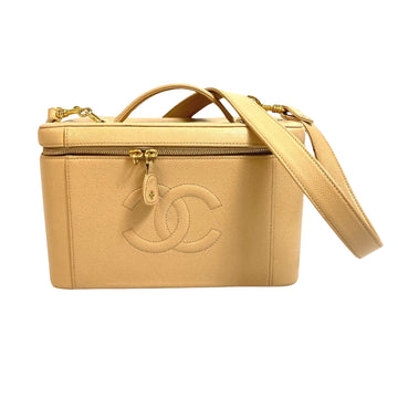 Chanel Vanity Case Beige Leather