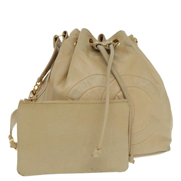 Vintage Bucket Bag Beige Leather