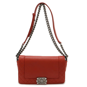 Boy Chanel Shoulder Bag Red Lambskin