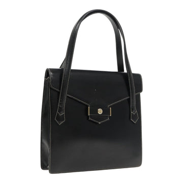 Vintage Leather Handbag Black Top Handle
