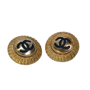 Chanel CC Logo Round Earrings