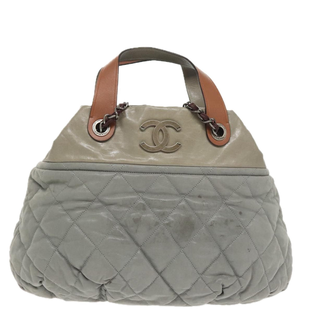 Quilted Tote Bag TwoTone Leather