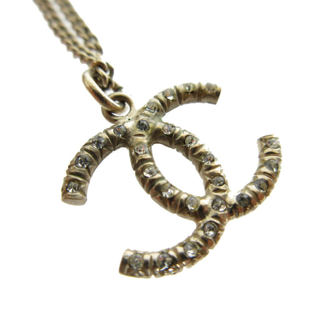 CC Logo Pendant Necklace Crystal
