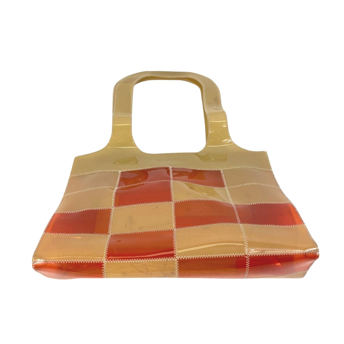 Patchwork Tote Bag Beige and Orange