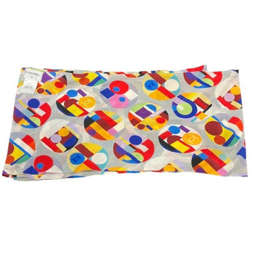Luxurious Multicolour Silk Scarf with Slight Signs of Use
