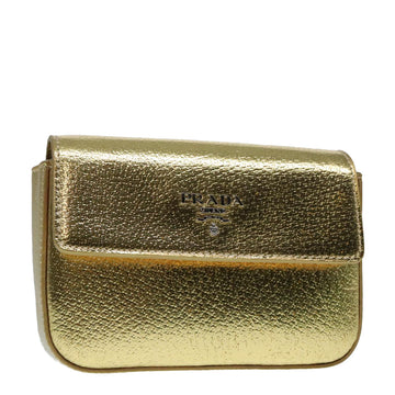 Mini Flap Wallet Gold Leather