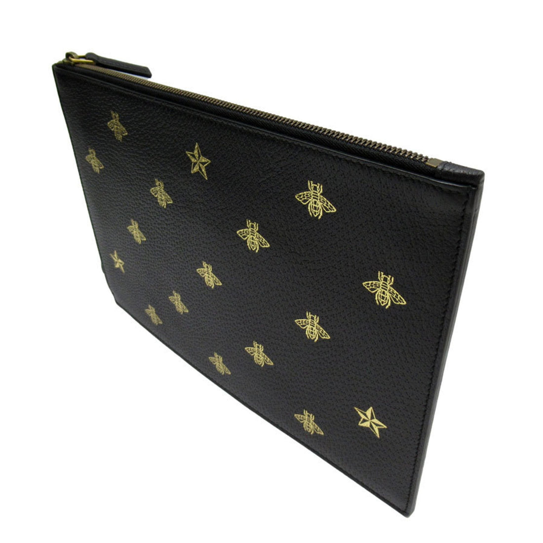 Bees and Stars Clutch Calfskin Leather
