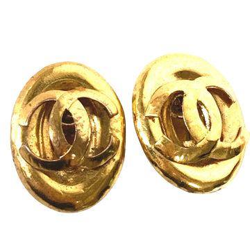 CC Logo Earrings Gold Oval