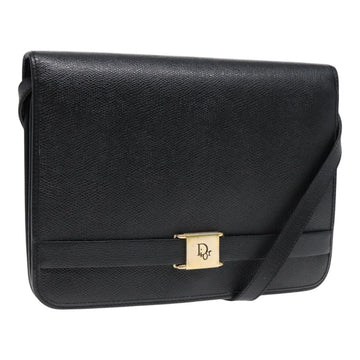 Vintage Dior Shoulder Bag Black Leather