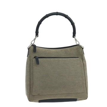 Bamboo Shopper Tote Beige Canvas