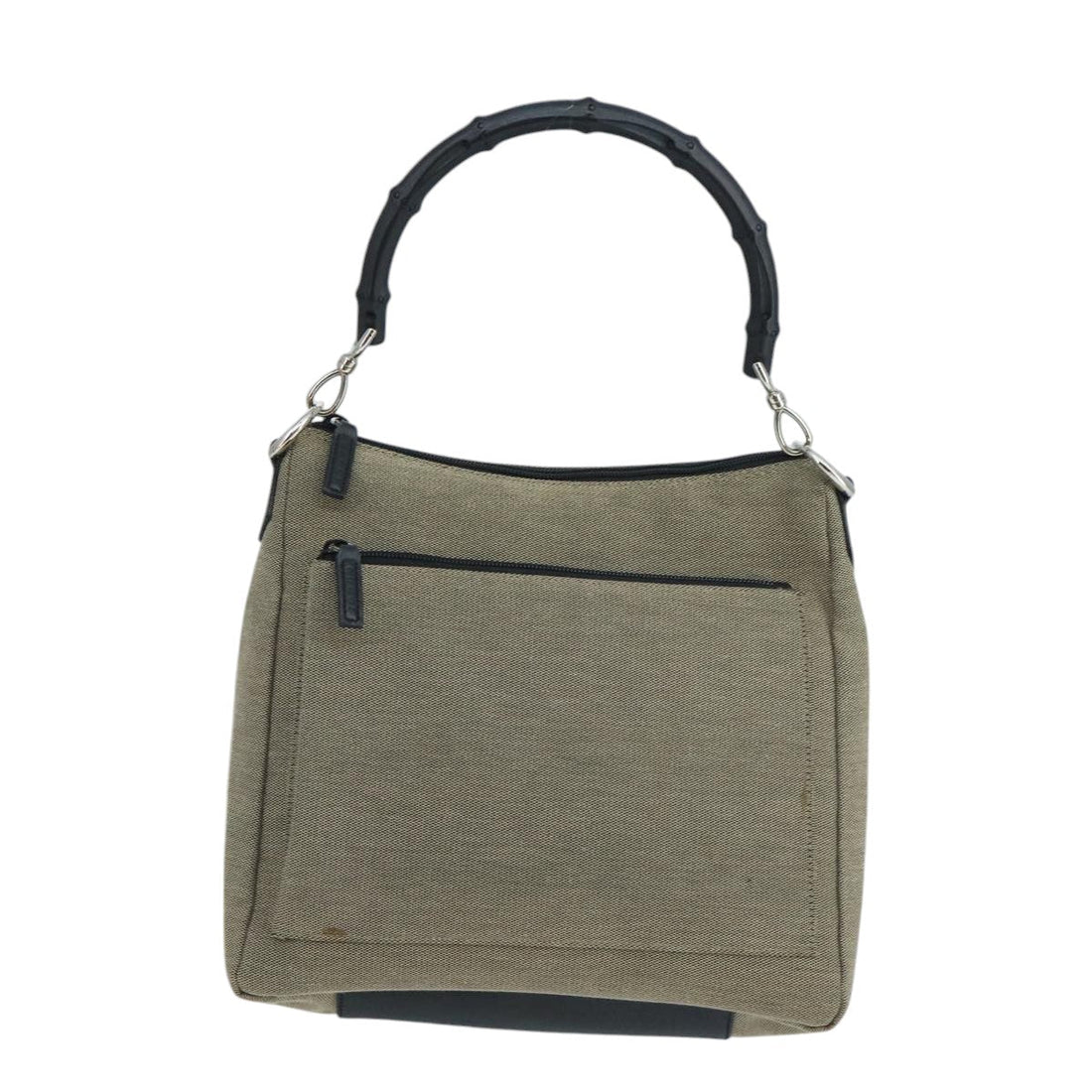 Bamboo Shopper Tote Beige Canvas