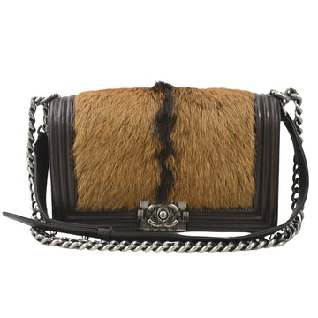 Boy Chanel Hair Calfskin Shoulder Bag
