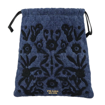 Denim Clutch Floral Embroidery