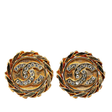 CC Logo Earrings Round Crystal