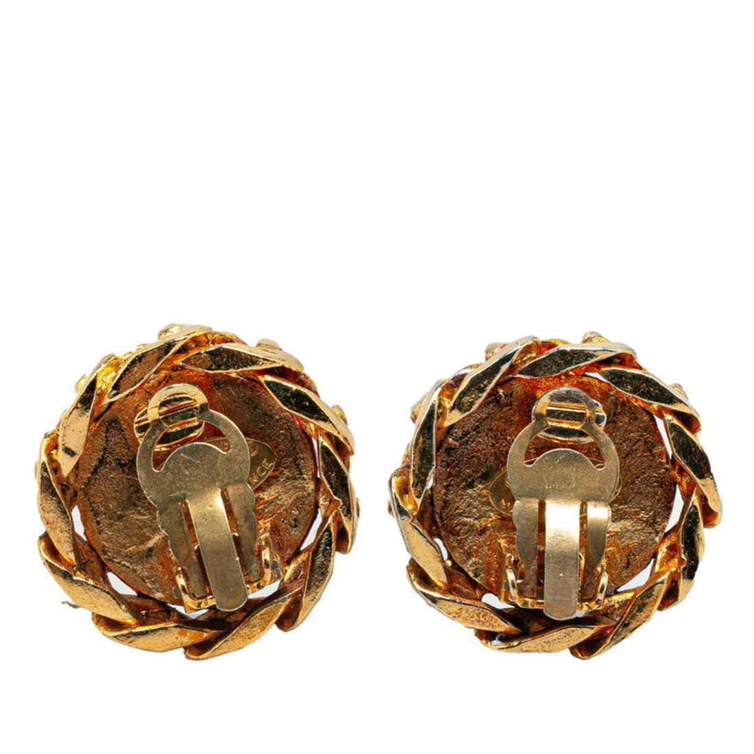 CC Logo Earrings Round Crystal