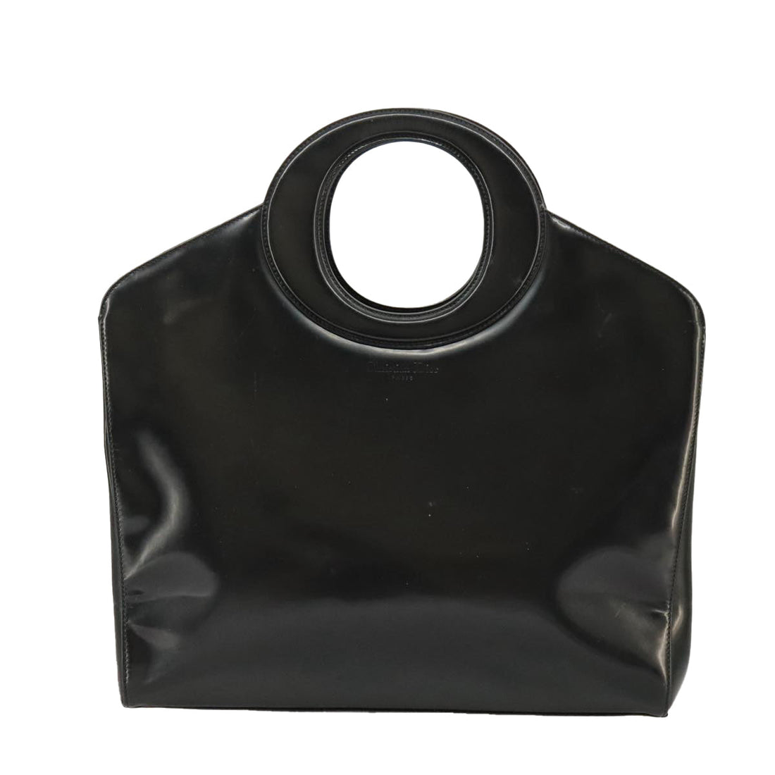 Circle Handle Tote Patent Leather Handbag