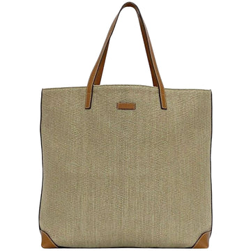 Canvas Tote Bag with Leather Trim