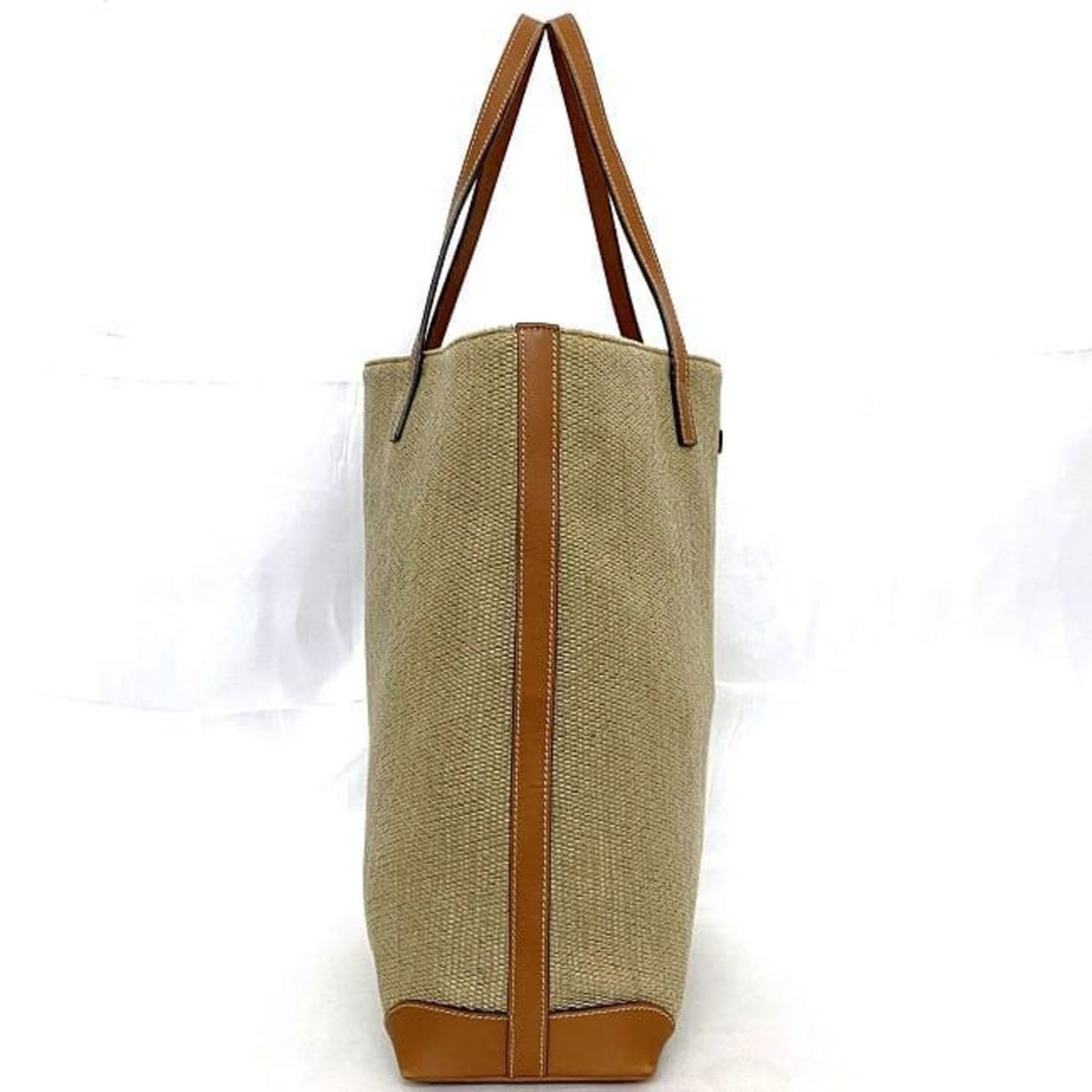 Canvas Tote Bag with Leather Trim