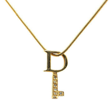 D Initial Key Necklace Gold