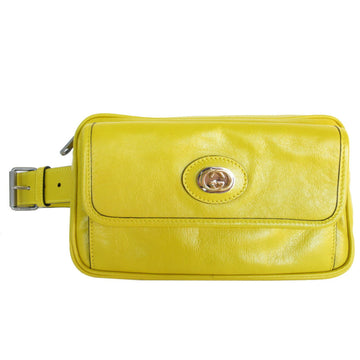 Yellow Leather Belt Bag