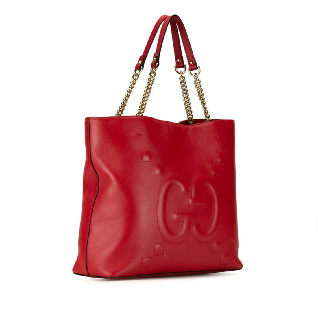 GG Marmont Tote Bag Medium Red Leather