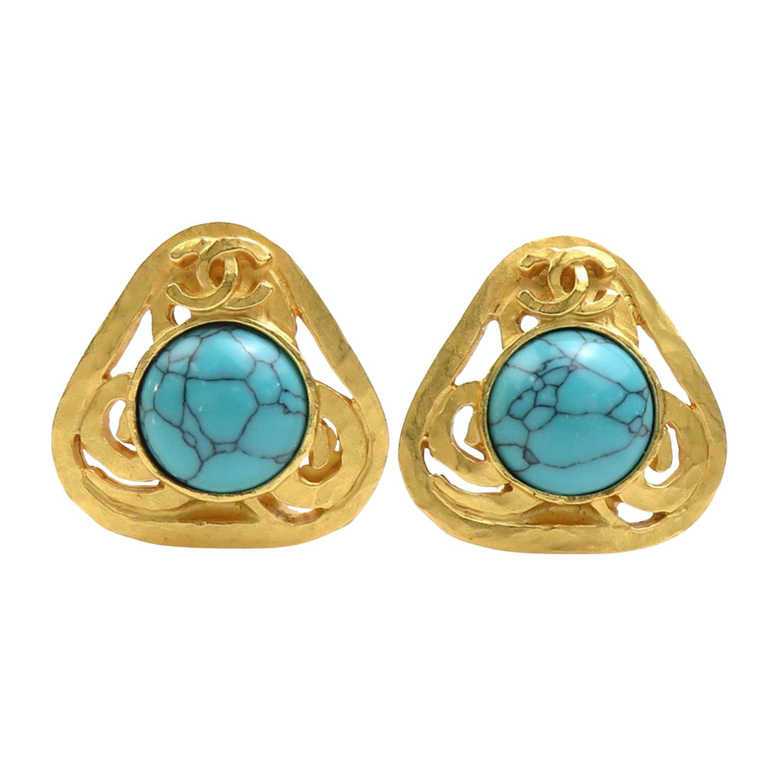 Vintage Turquoise Triangle Earrings