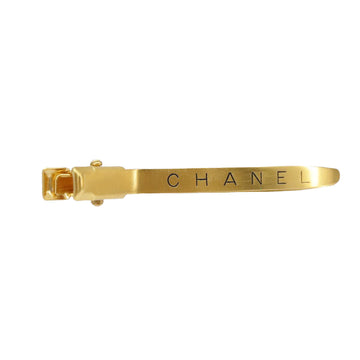 Chanel Gold Barrette Logo Hair Clip