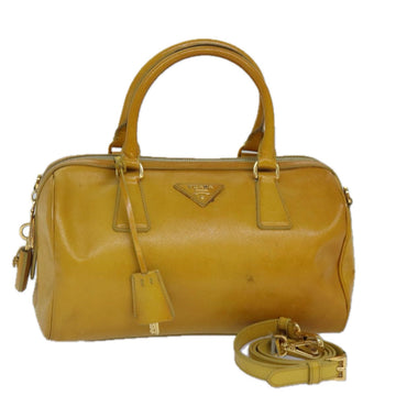 Bowling Bag Yellow Leather