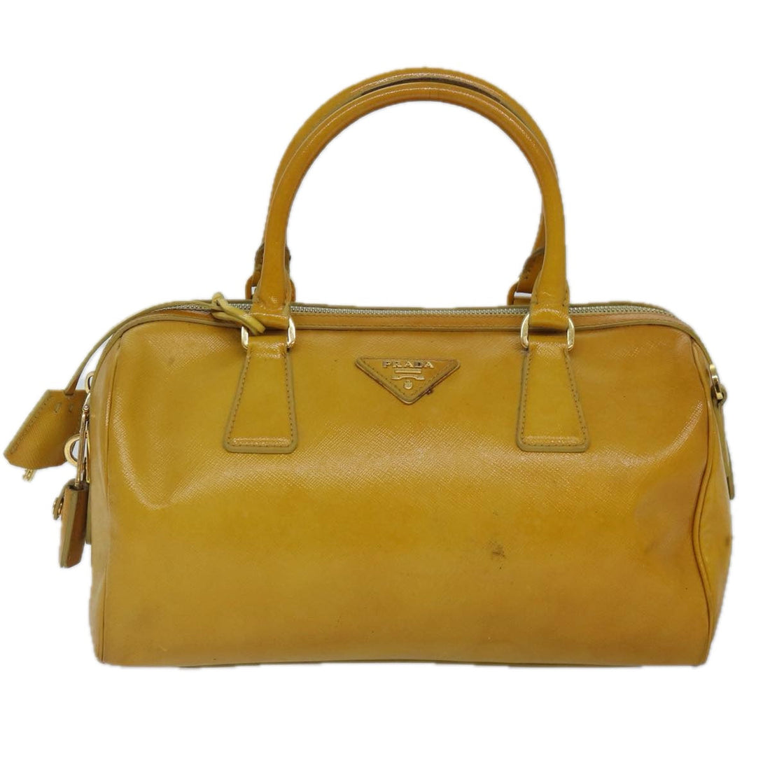 Bowling Bag Yellow Leather
