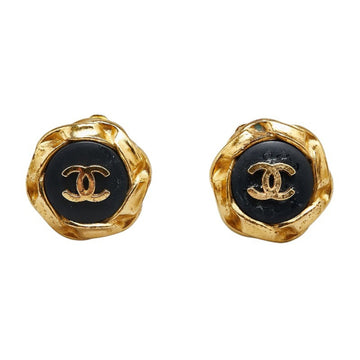 CC Logo Earrings Black Resin Studs