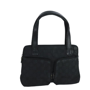 Canvas Tote Bag with Leather Trim and Metal Accents