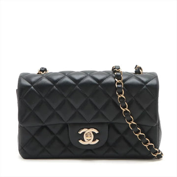 Chanel Mini Classic Flap 20 Quilted Lambskin Black Gold Hardware