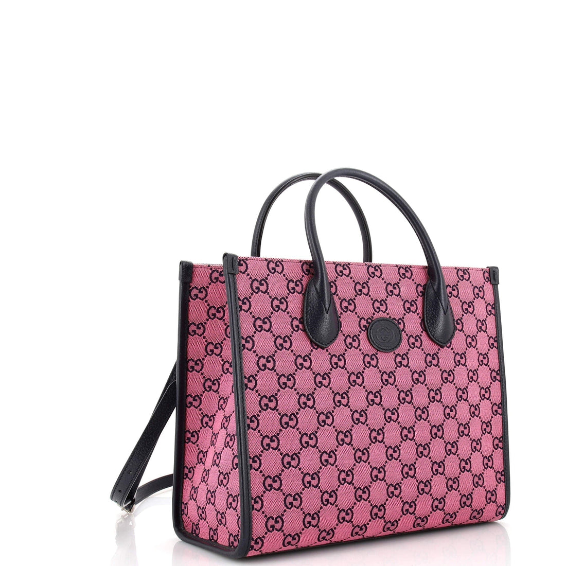 Structured Top Handle Open Tote GG Canvas Small