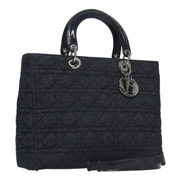 Denim Lady Dior Handbag with Shoulder Strap and Charm