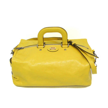 Leather Shoulder Bag with Interlocking Design