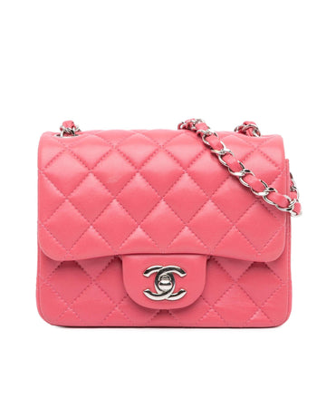 Mini Square Classic Lambskin Flap Bag with Chain Strap