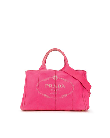 Canvas Logo Satchel with Detachable Strap and Interior Pockets