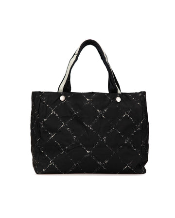 Nylon Tote Bag with Flat Straps and Interior Zip Pockets