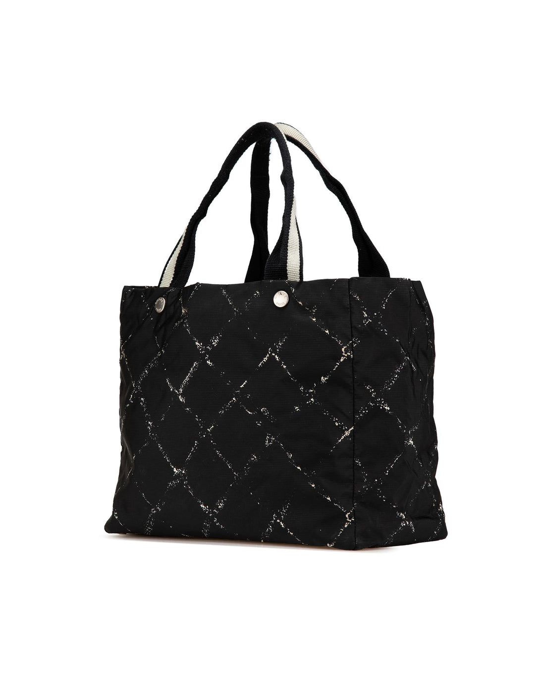 Nylon Tote Bag with Flat Straps and Interior Zip Pockets