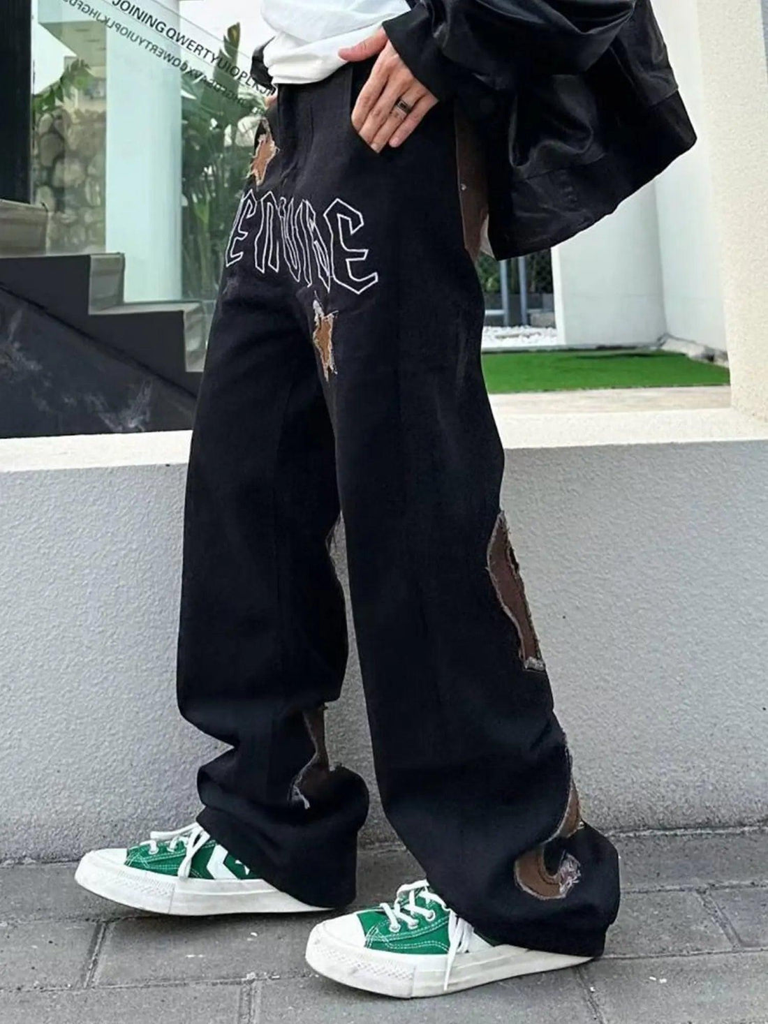 1984 American High Street Patchwork Star Embroidered Jeans