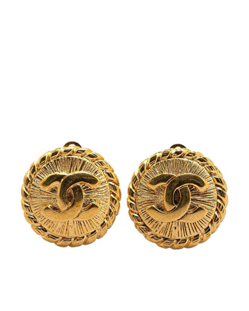 Gold Plated Round Clip-On Earrings