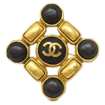 Chanel Stone Brooch Pin Gold 97A