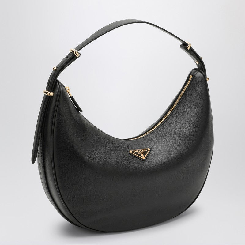 Prada Prada Arqué Black Large Leather Shoulder Bag Women